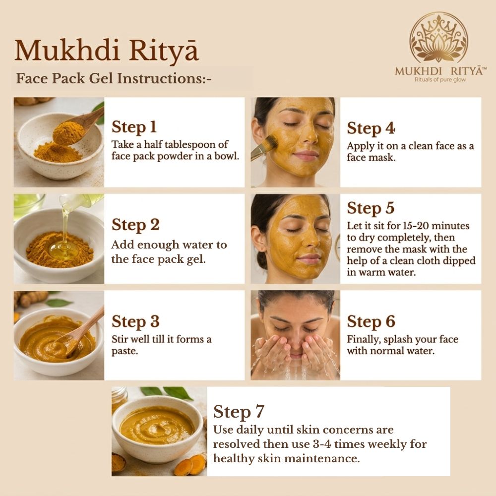 Mukhdi Rityā Ayurvedic Face Pack (100gm) Royal & Natural Glow
